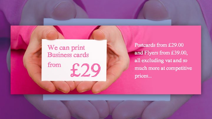We can print Business cards from 29 pound