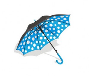 Blue polka dot umbrella