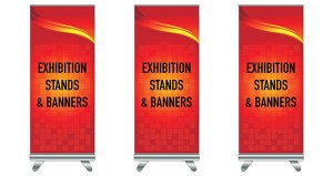 Exhibition Stand with red printed banner