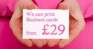 pink business card